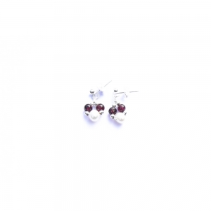 Garnet and Pearl Drop Earrings Garnet and Pearl Drop Earrings